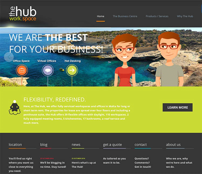 client spotlight the hub workspace malta website web development