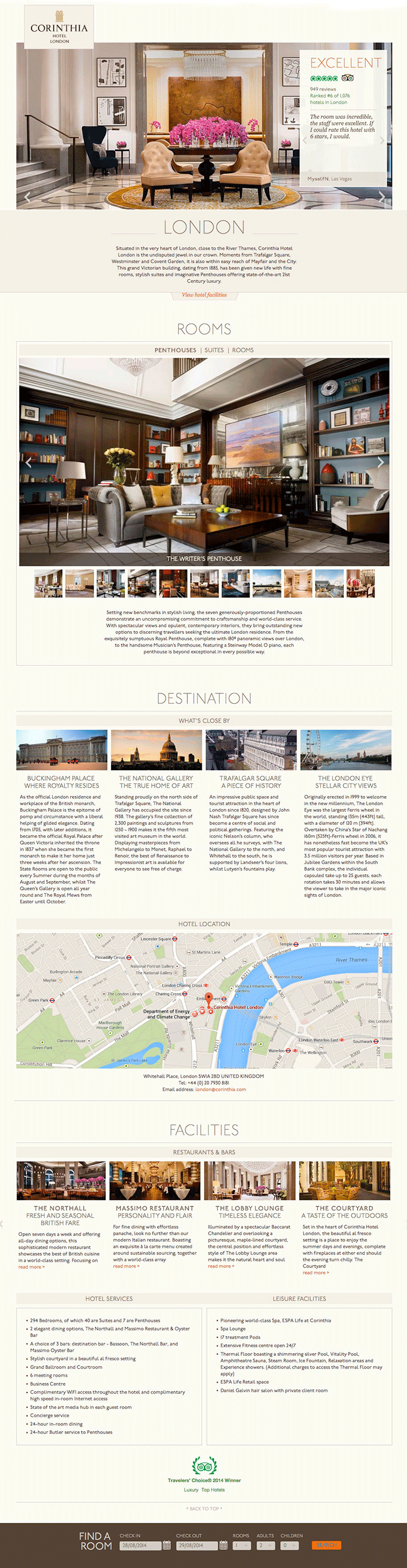 Landing page Corinthia Hotels international