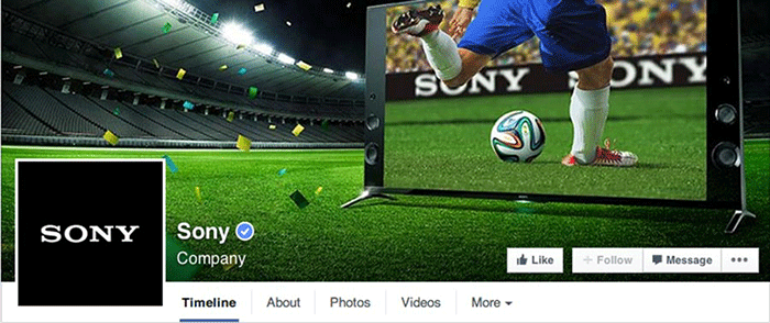 Facebook Page Sony
