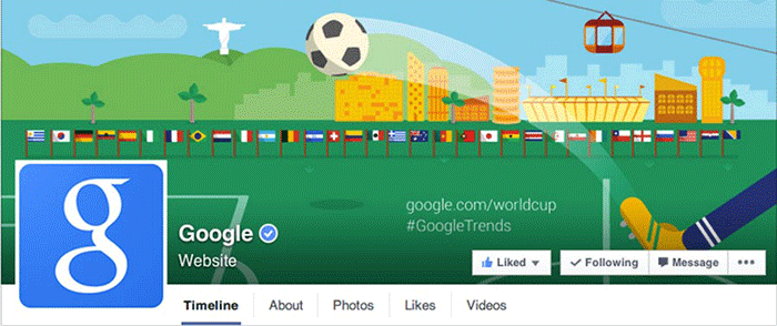 Facebook page Google